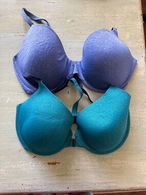 Victoria's Secret Teal and Periwinkle Molded T-Shirt Bras
